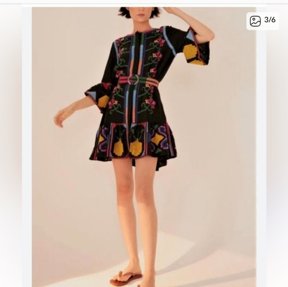 Farm Rio Cross Stitch Minidress - Picture 3 of 3